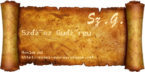 Szász György névjegykártya