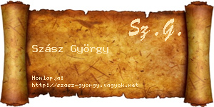 Szász György névjegykártya