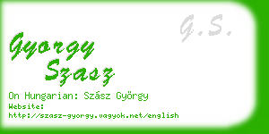 gyorgy szasz business card