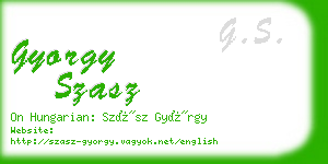 gyorgy szasz business card
